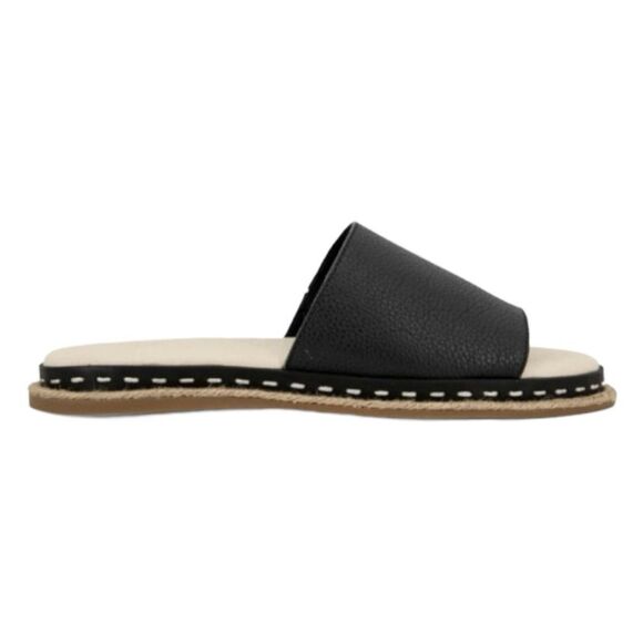 Splendid Calipso Sandal Black Leather Slide Open Toe Wide Strap Flat 8.5 - Picture 2 of 10